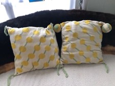 Two MacKenzie Childs 20" Wool Pillows