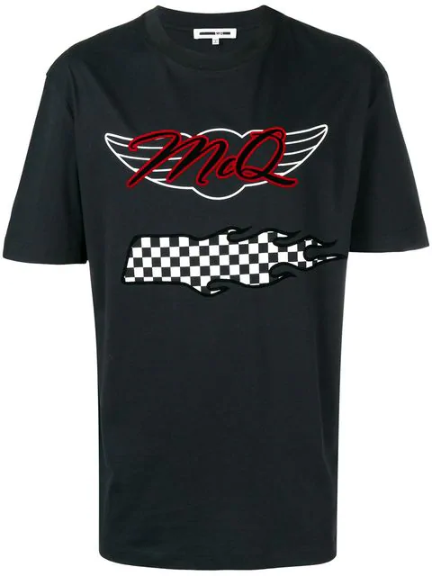 MCQ Tシャツ MCQ % 100 authentic RACER BLACK GRAPHIC T-SHIRT Defect | eBay