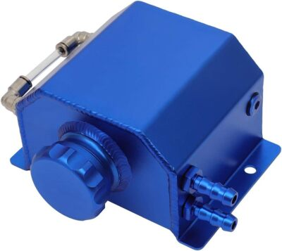 #ad 1L Blue Aluminum Radiator Coolant Overflow Bottle Recovery Water Tank Universal $23.00