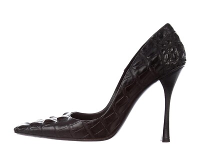 Tom Ford for Gucci F/W 2002 Black Crocodile Shoes Pumps 9 B