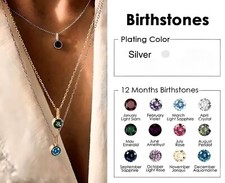 Birthstone Cubic Zirconia Pendant Necklaces