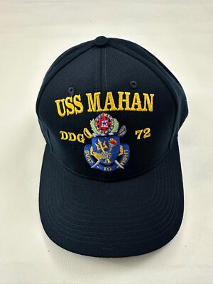 The Corps USS Mahan DDG 72 Logo Blue Baseball Cap Hat One Size