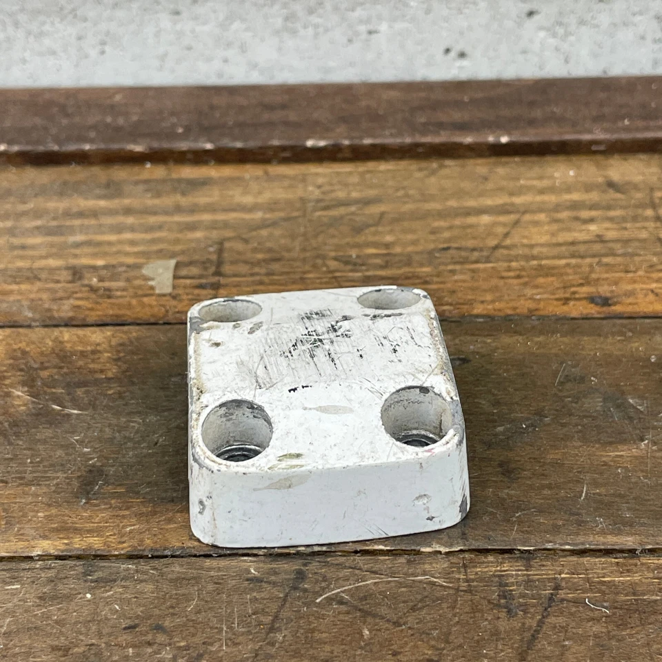 Old School BMX Redline Forklifter Stem CAP White Square Corner Neck 1 in OG 80s - Image 4 of 4