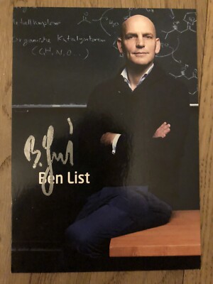 Handsignierte Autogrammkarte *BEN LIST* Nobelpreis Chemie Max-Planck-Institut #3