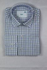 Cotton Slim Fit Men's Grid Dress Shirt Go two sizes down M XS, L S, XL M, XXL L
