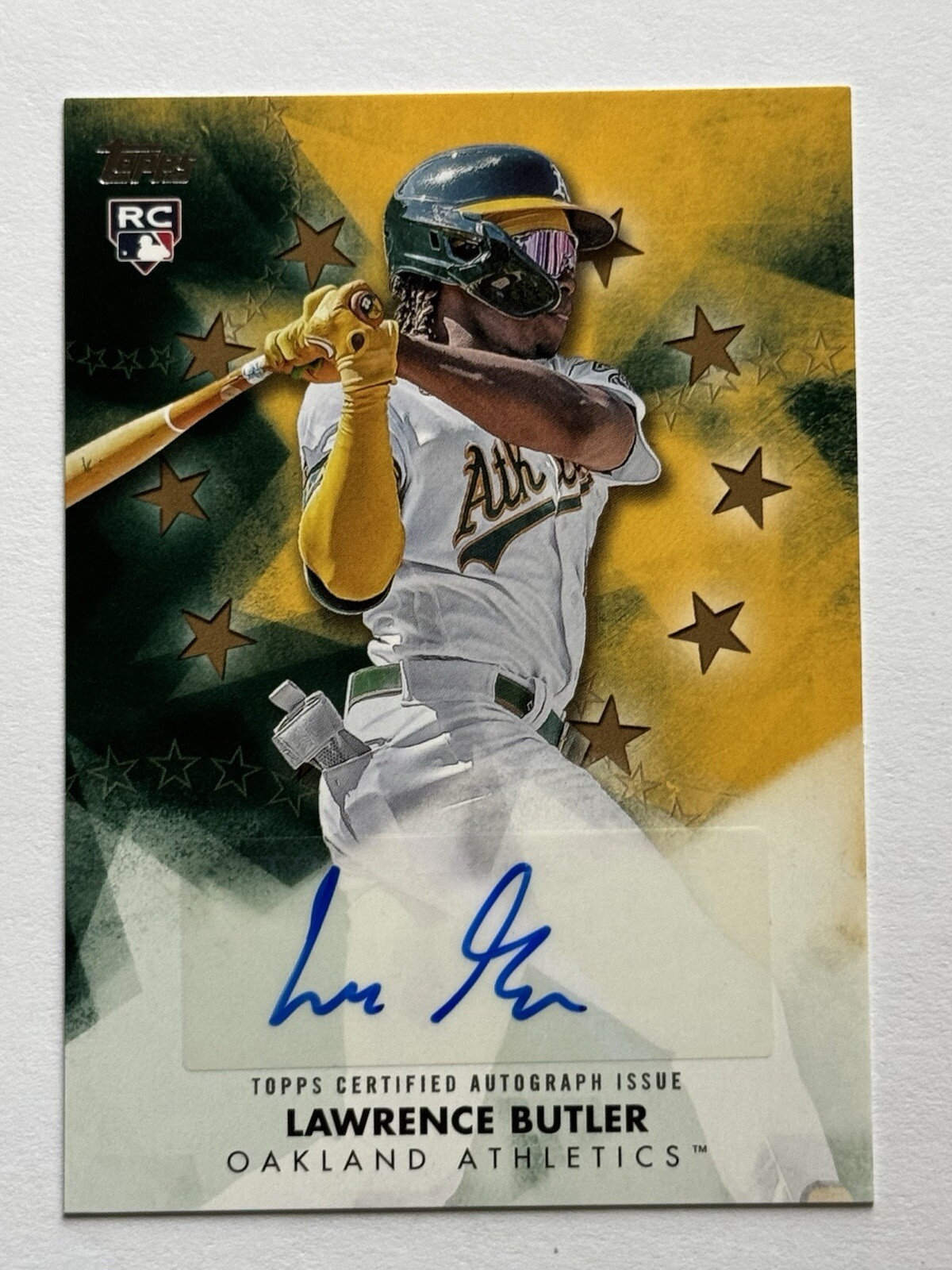 Lawrence Butler BASEBALL STARS 2024 Topps Update Gold RC Auto /50 OAKLAND A’S