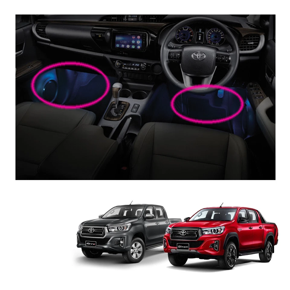 Lámpara LED azul genuina para habitación de piernas 4 puntos azul para Toyota Hilux Revo Rocco 2015 19 Foto 3 de 4