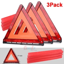 3PCS Car Emergency Warning Triangle DOT Approved Reflective Safety Roadside Kit