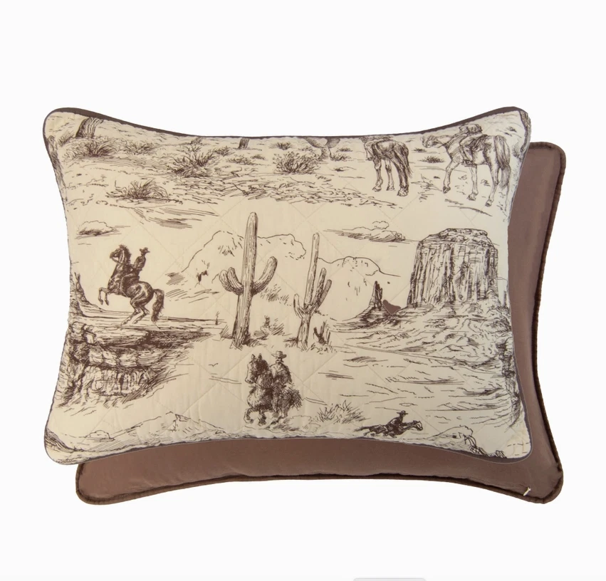 Juego de edredón de algodón vaquero occidental caballo rancho 3 piezas ropa de cama decoración ecuestre Foto 2 de 4