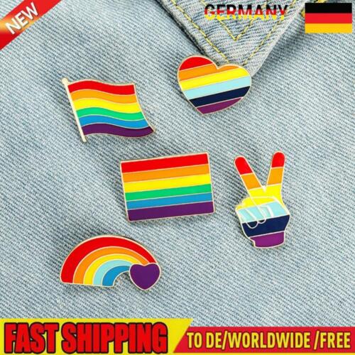 Rainbow Pride Buttons Pins Versatile Unisex Flag Brooches Metal Shirt Decoration - Picture 1 of 36