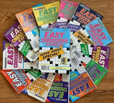 Lot of 5 Penny Press Express Easy Crossword Puzzle Books Dell **Unsorted**