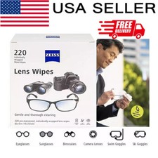 ZEISS Pre-Moistened Lens Cleaning Wipes, 220 Count White 220 Count Pack of 1 US