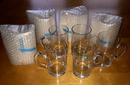 9 Tiffany & Co classic Crystal Beer Mugs EPOC and NEW