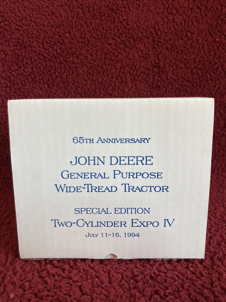 Trator John Deere 1929 Uso Geral 1994 Dois Cilindros Expo IV Vintage ERTL - Imagem 4 de 4