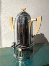 Teekanne antik Wasserkocher Wassererw&auml;rmer Kaffeekanne Art Deco silber