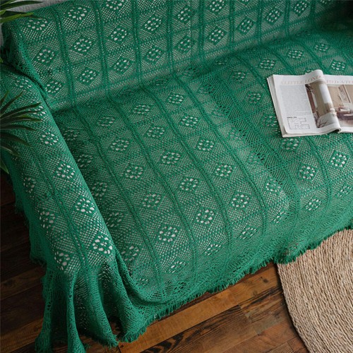 Boho Crochet Sofá Cubierta Manta Sofá Cubierta Sofá Cubierta Sofá Decoración - Imagen 28 de 47