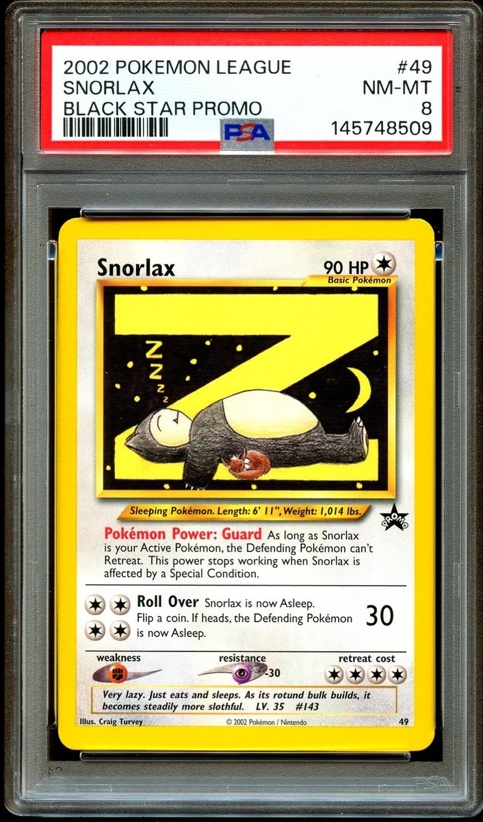 PSA 8 NM-MINT Snorlax Z # 49 WOTC Black Star Promo Pokemon Card