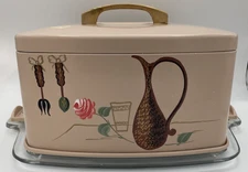 Vintage Ransburg Mid-Century Cake Keeper/Holder/Carrier w/Locking Glass Tray