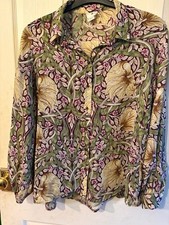 H&M X William Morris & Co Floral Pimpernel Print Blouse Top Size UK 16