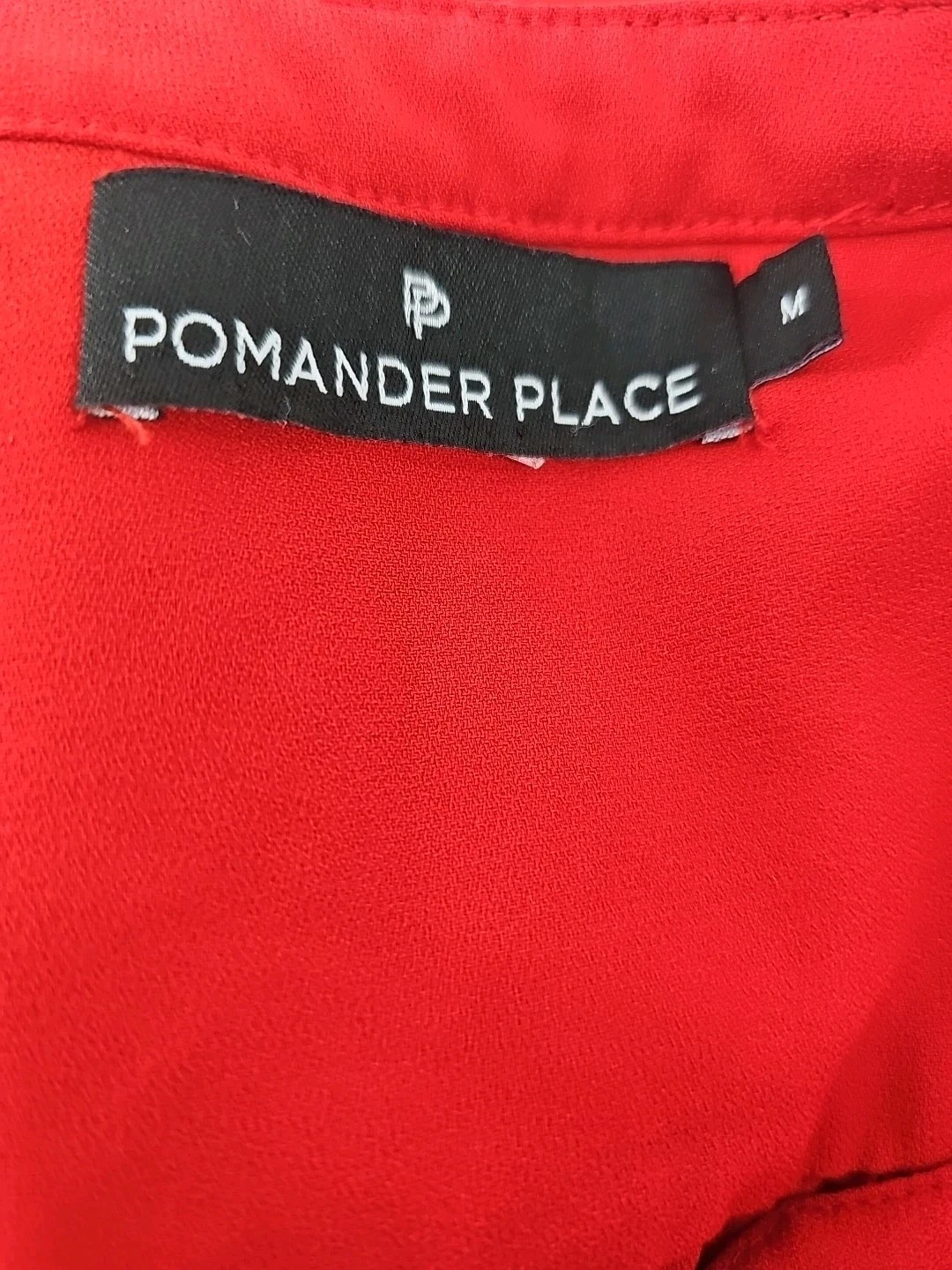 Abito Tuckernuck Pomander Place Kenzo M rosso crepe a strati scollo a V