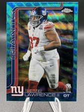 2025 Topps Chrome Football Dexter Lawrence Aqua Wave /199 Giants #230