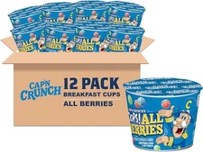 (Free Duty Tax) Cap'n Crunch Breakfast Cereal, Oops All berries, 1.12 Oz Ind
