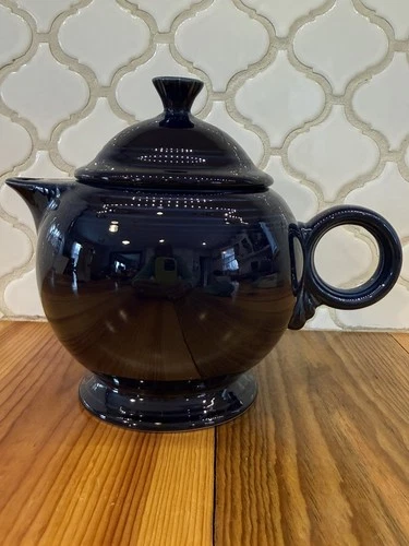 Fiesta Fiestaware Cobalt Blue Teapot Tea Pot with Lid Homer Laughlin Pottery USA