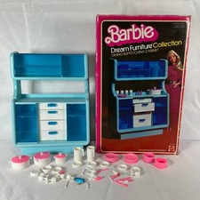 Vintage 1977 Barbie Dream Furniture Dining Buffet China Cabinet Mattel 2430 Box
