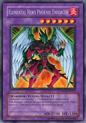 Elemental Hero Phoenix Enforcer - DP05-EN012 - Rare - 1st Edition - Damaged