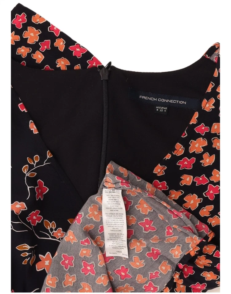 FRENCH CONNECTION Womens Crop Blouse Top UK 8 Small Navy Blue Floral MI17 - Image 3 of 3