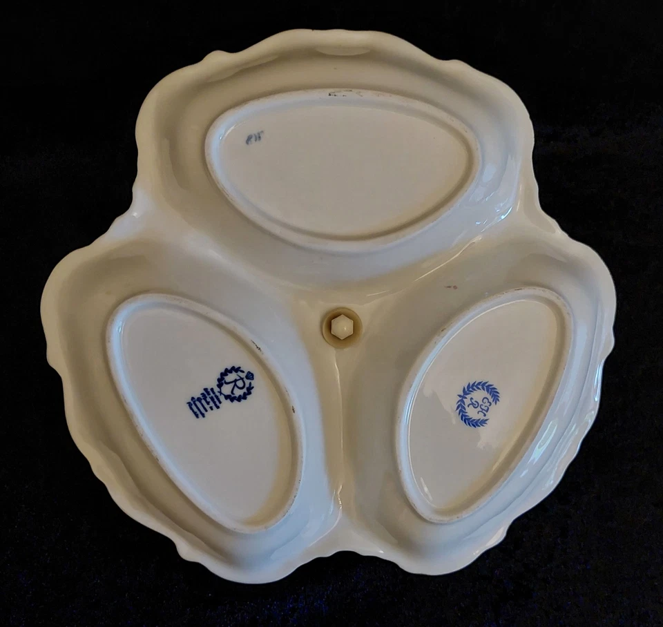 Porzellan Prunkschale mit Tragegriff - Reichenbach - Kobalt blau Goldverzierung - Bild 3 von 4