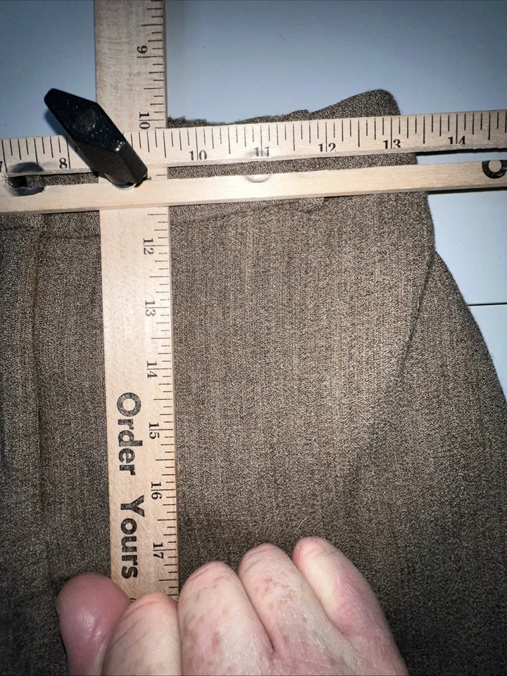 Pantalones de vestir Ann Taylor Loft para mujer talla 4 100 % lana forrados marrón Foto 3 de 4