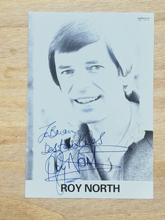 Hand Signed small photo card Roy North (Basil Brush)