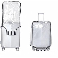 Clear PVC Luggage Cover 24 Waterproof Suitcase Protector w Wheels Access