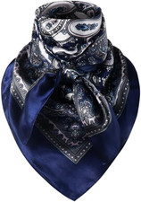 35 Inch Wild Rag Cowboy Bandana Scarves for Men, Large Neckerchief Silk Feel Wes