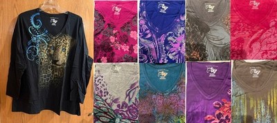 JMS Just My Size Women s Plus 4X T-Shirt Graphic Long Sleeve - Various