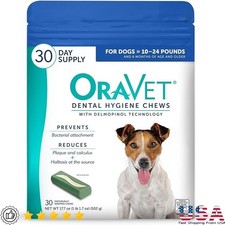 Dental Chews Dogs Plaque Control Fresh Breath Chewable Sticks 30 Count New