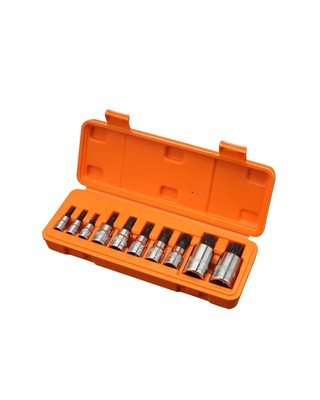 XZN Triple Square Spline Bit Socket Set, 10 Piece, Metric sized, M4... Fast Ship