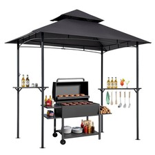 Uimoso 8'x5' Grill Gazebo Outdoor Grill Canopy BBQ Shelter Tent w/ Shelves Hooks