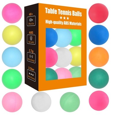 Durable ABS Ping Pong Balls, 3 Star Bounce, Cat Toys Party Games, Multicolor