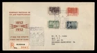 DR WHO 1952 NETHERLANDS FDC TELEGRAPH CENTENARY COMBO R38812