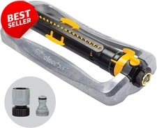 XT Turbo Oscillating Sprinkler Metal Base 4500 Sq Ft 3 Way Adjustable Black US