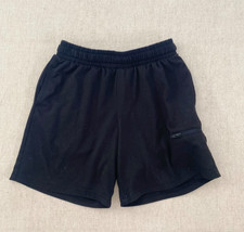 Athletic Works Shorts Boys S 6/7 Black Elastic Waist Zip Pocket Athletic Pull-On