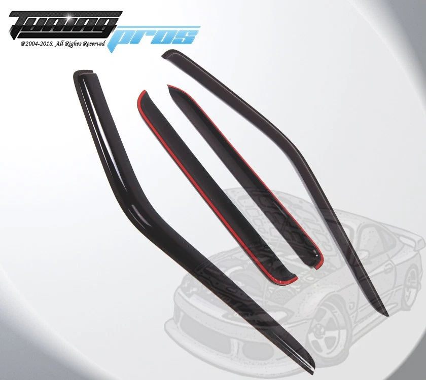 Juego de 4 viseras protectoras de lluvia para ventana de humo para Nissan Pathfinder 1996-2004 Foto 3 de 4