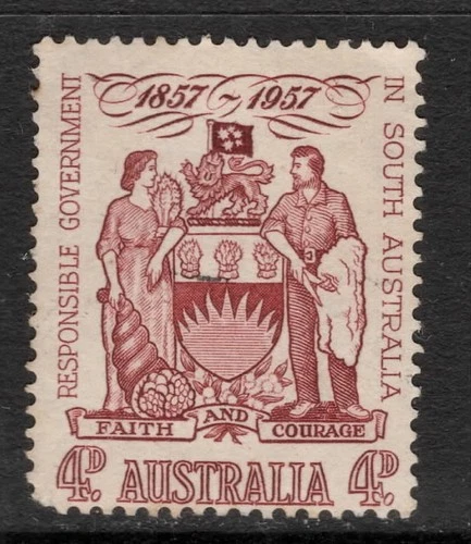 AUSTRALIA 1957 4d  CENTENARY OF RESPONSIBLE GOVERNMENT IN SOUTH AUSTRALIA  VFU