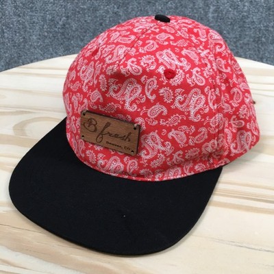 BFresh Gear Paisley Snapback Hat Unisex Red One Size Adjustable Flat Brim
