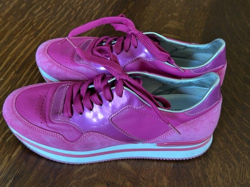 Hogan women's Pink Leather/Suede Sneakers/tennis shoes Size 8/38 Italy - Picture 2 of 22