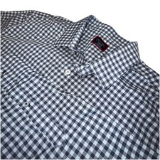 Untuckit Button Down Grey Gingham Plaid Shirt Long Sleeves XL Wrinkle Free