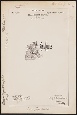 [Trademark registration by Bell & Bogart Soap Co. for King Cole's brand Soap]