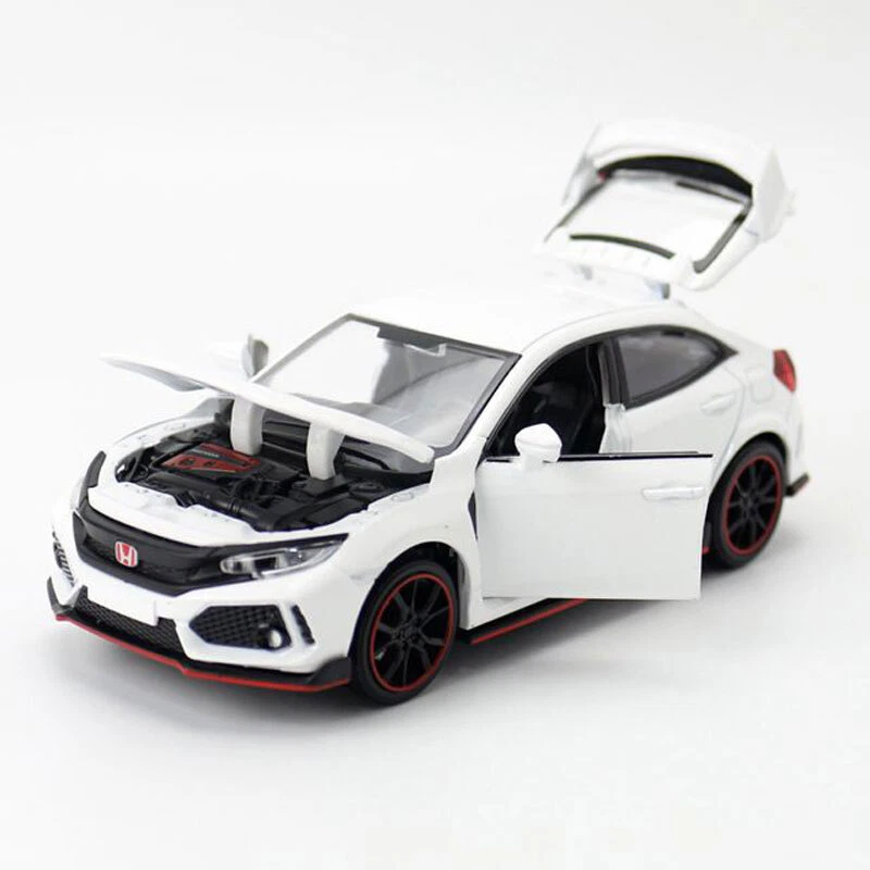 Honda Civic Type R Hot Hatch 1/32 Model Car Diecast Toy Vehicle Kids Gift White - Imagem 4 de 4
